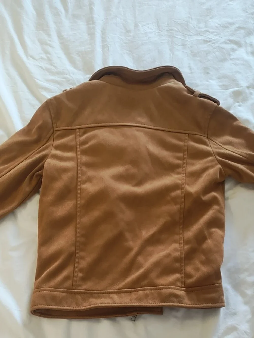 Forever 21 Tan Suede-Look Moto Jacket